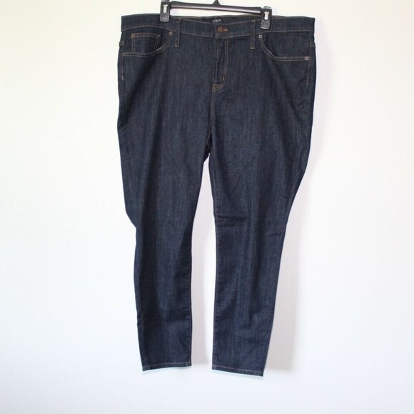 J. Crew 8" Mid Rise Skinny Jeans Stretch Dark C9176 Women's Plus Size 35 H13082 - Picture 2 of 11